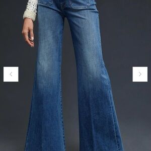 Mother patch pocket roller skimp wide leg jeans size 29